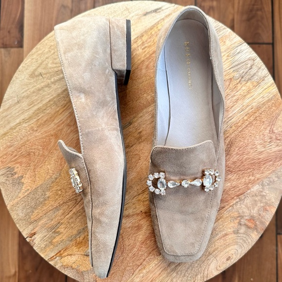 KOKO + PALENKI Believe Embellished Tan Loafers sz: 9 - Picture 2 of 10